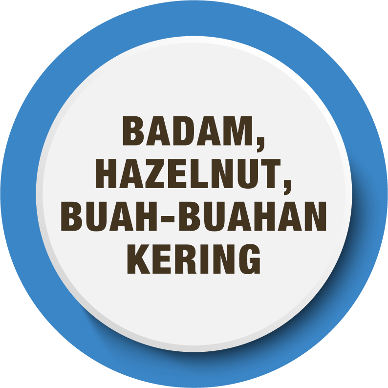 Badam Hazelnut Buah Kering